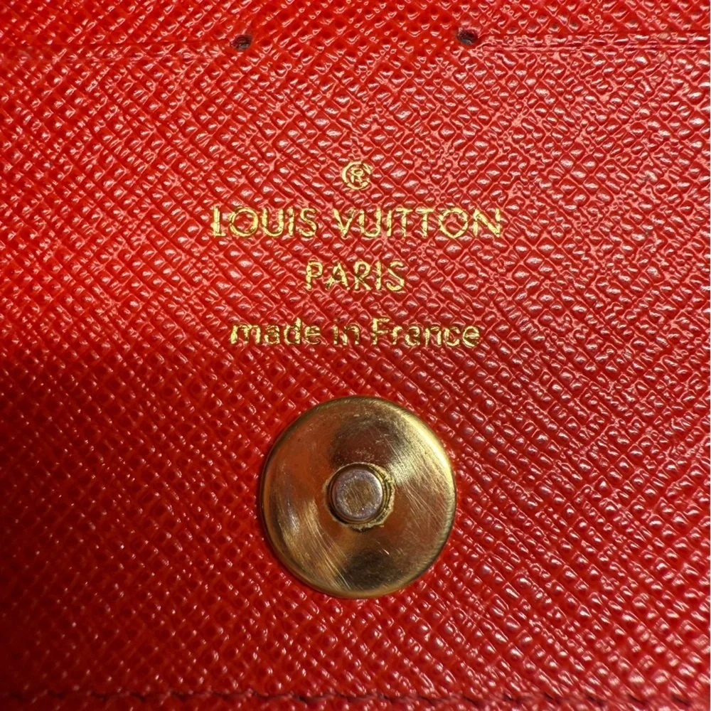 Louis Vuitton Monogram Portefeuille Adele Long Wallet with Red Interior